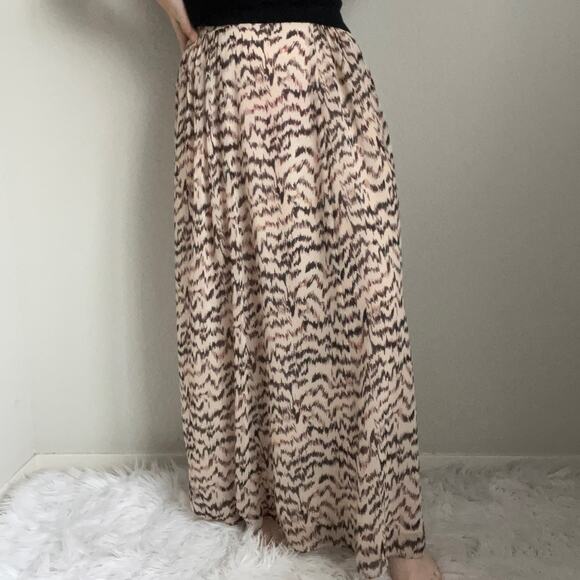Cabi Tan and Brown Striped Maxi Skirt Size Small - Picture 1 of 11